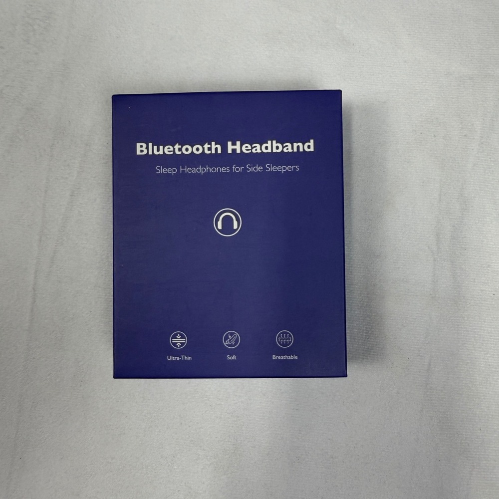 Bluetooth Headband Sleep Headphones for Side Sleepers White‎ HF012 Ultra-Thin